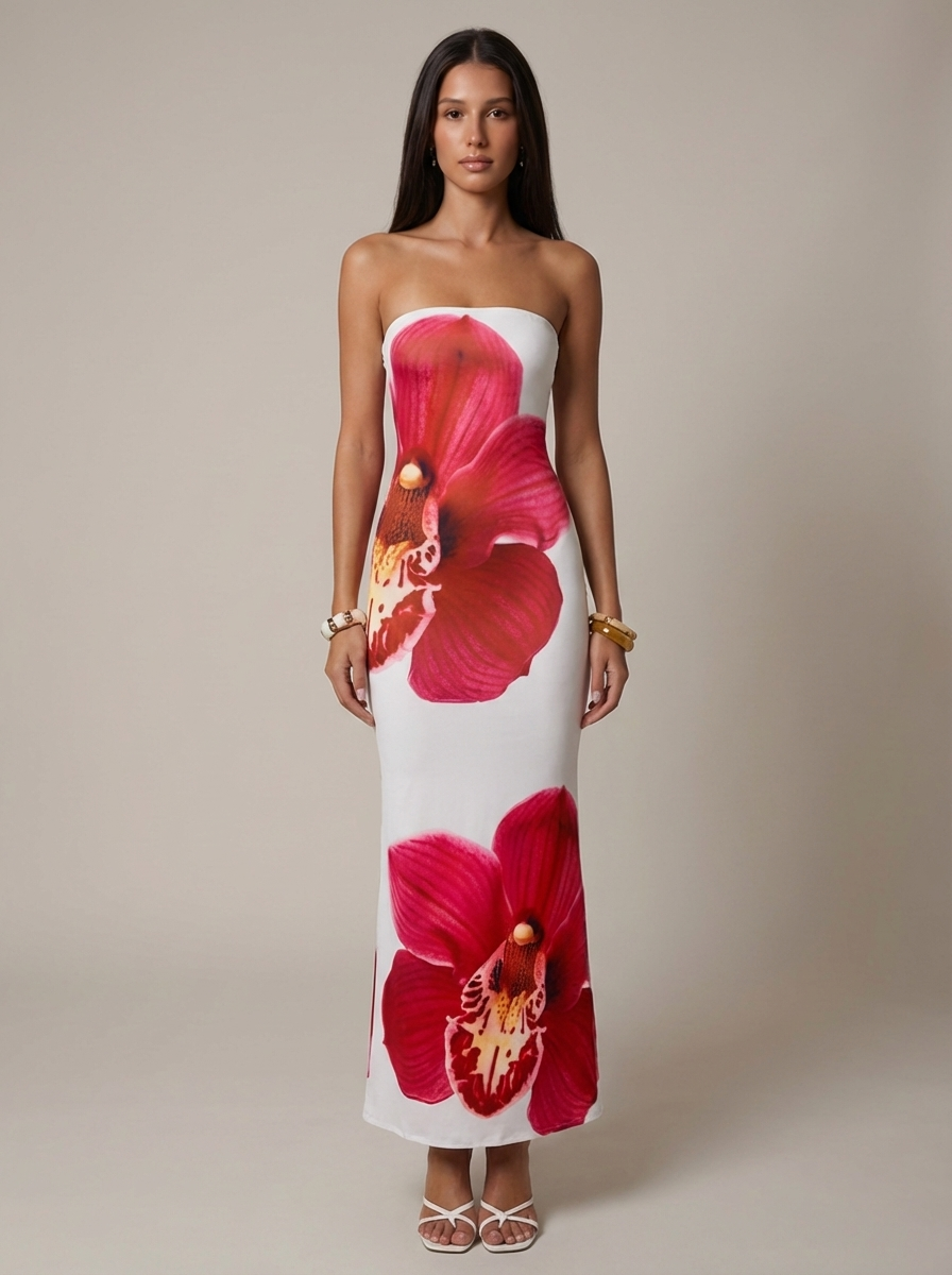 arizona white floral print maxi dress white christmas dresses Arizona White Floral Print Maxi Dress