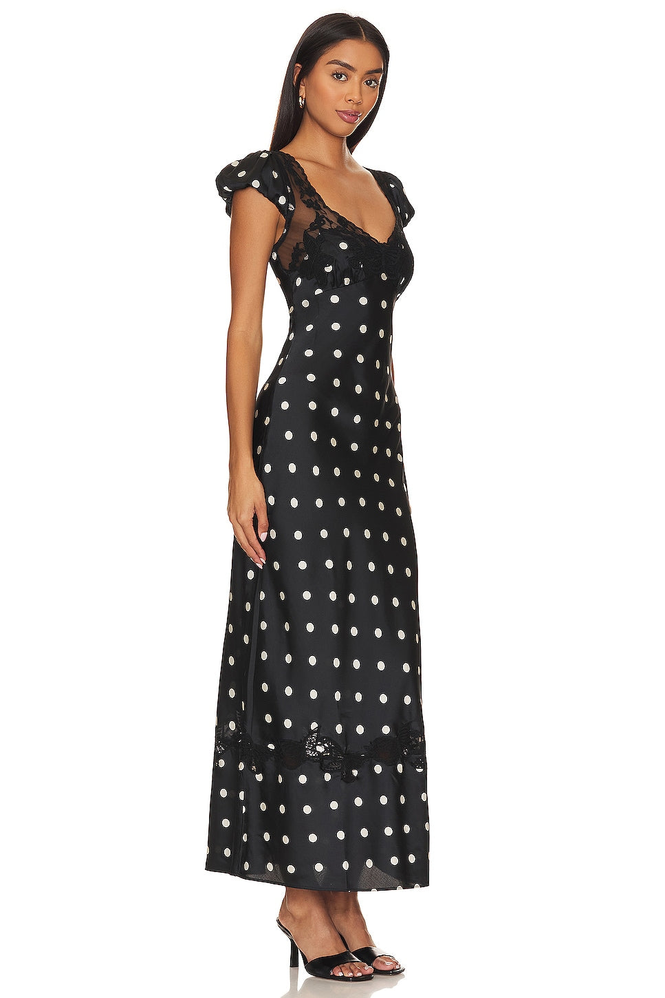Leah | Butterfly Satin Midi Dress