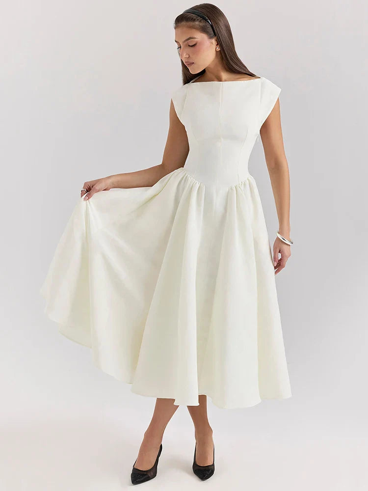 Anastasia | Satin Midi Dress