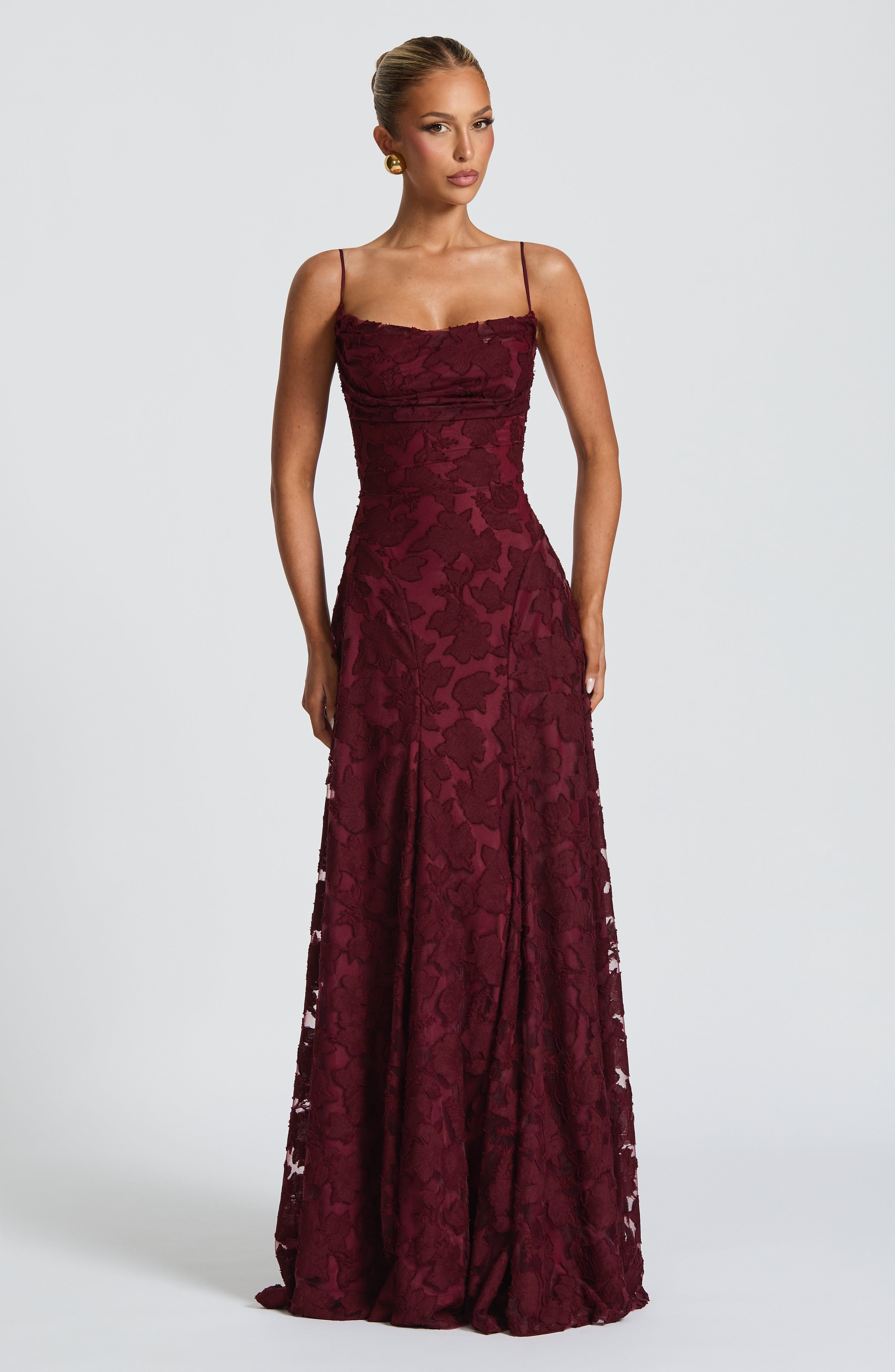Freya | Elegant Lace-Up Maxi Dress