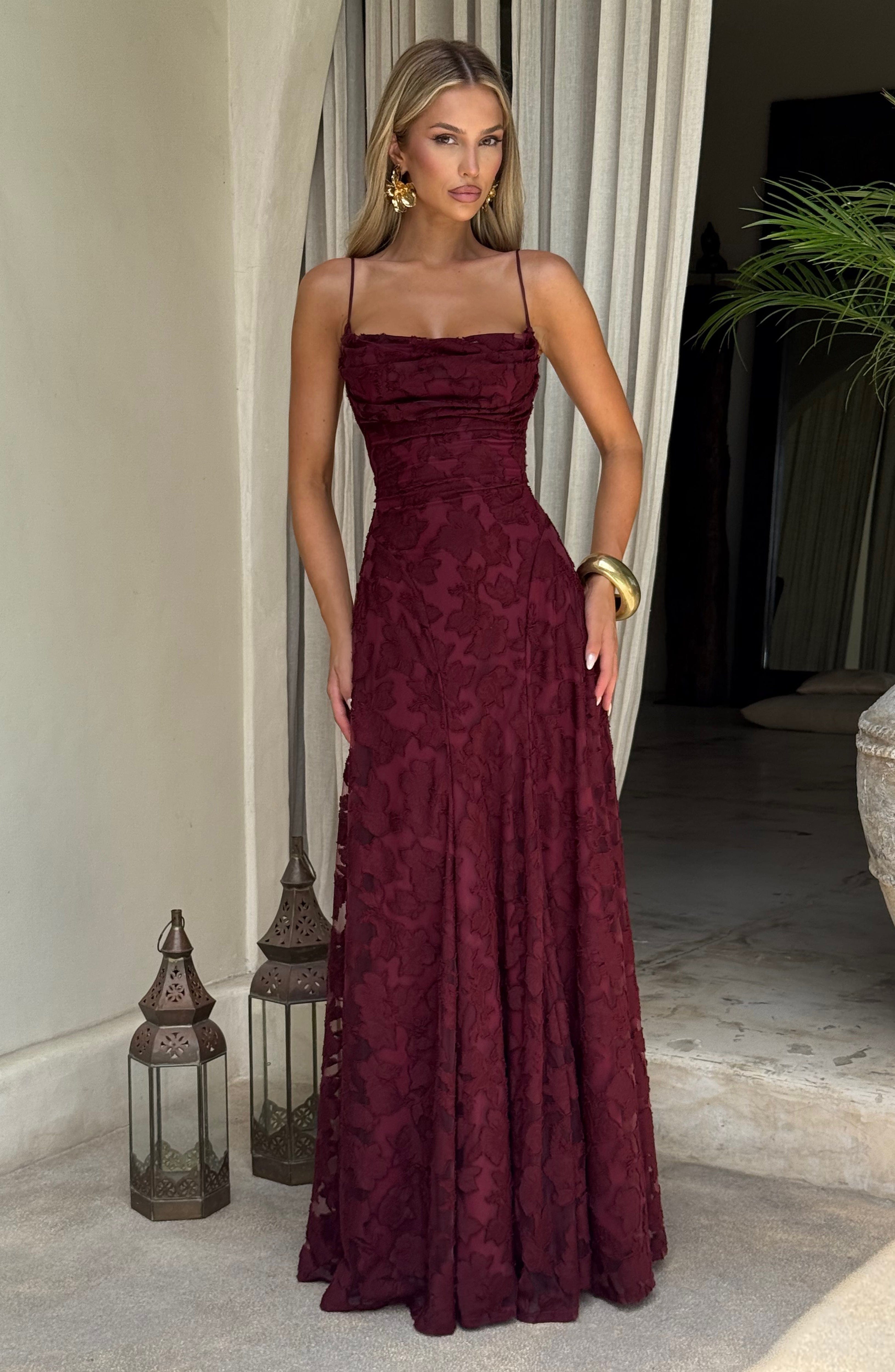 Freya | Elegant Lace-Up Maxi Dress