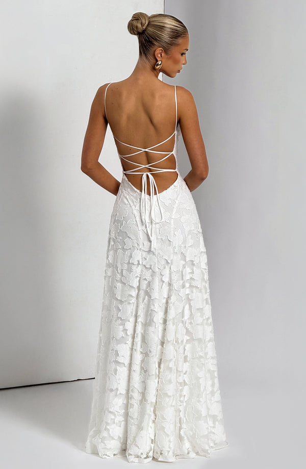 Freya | Elegant Lace-Up Maxi Dress