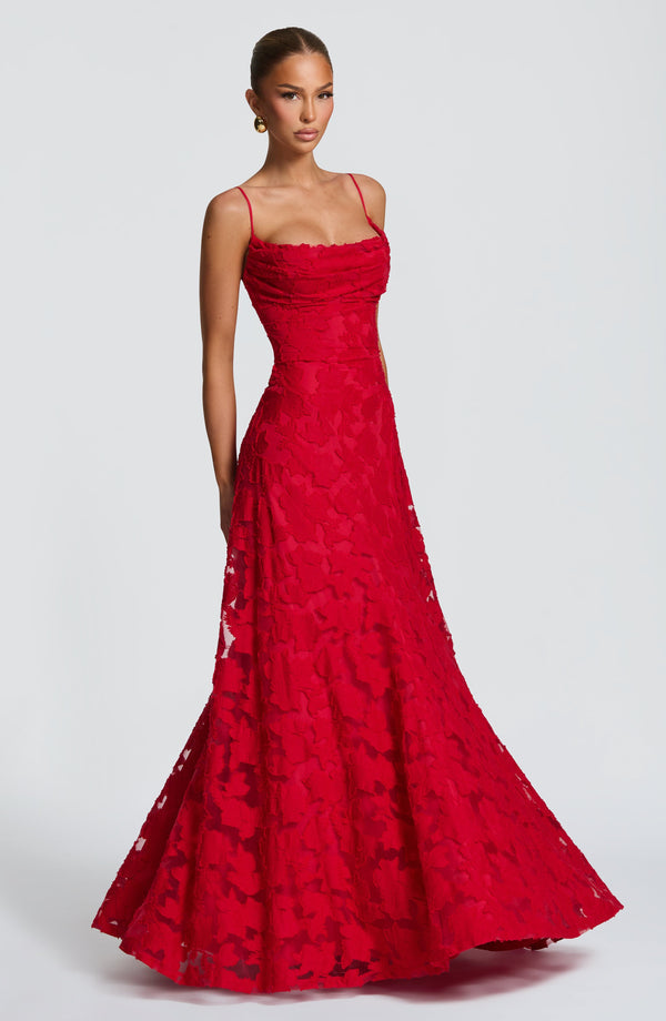 Freya | Elegant Lace-Up Maxi Dress