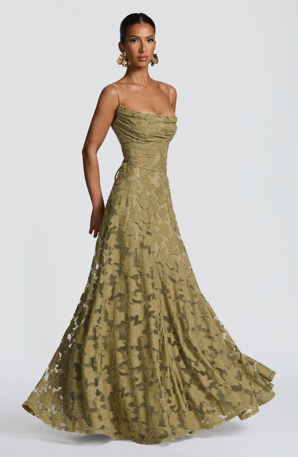 Freya | Elegant Lace-Up Maxi Dress
