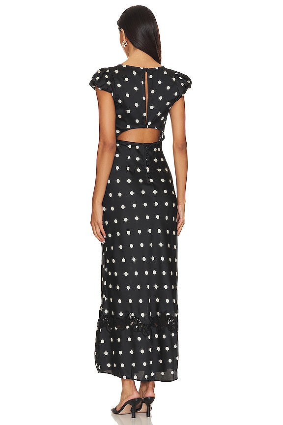 Leah | Butterfly Satin Midi Dress