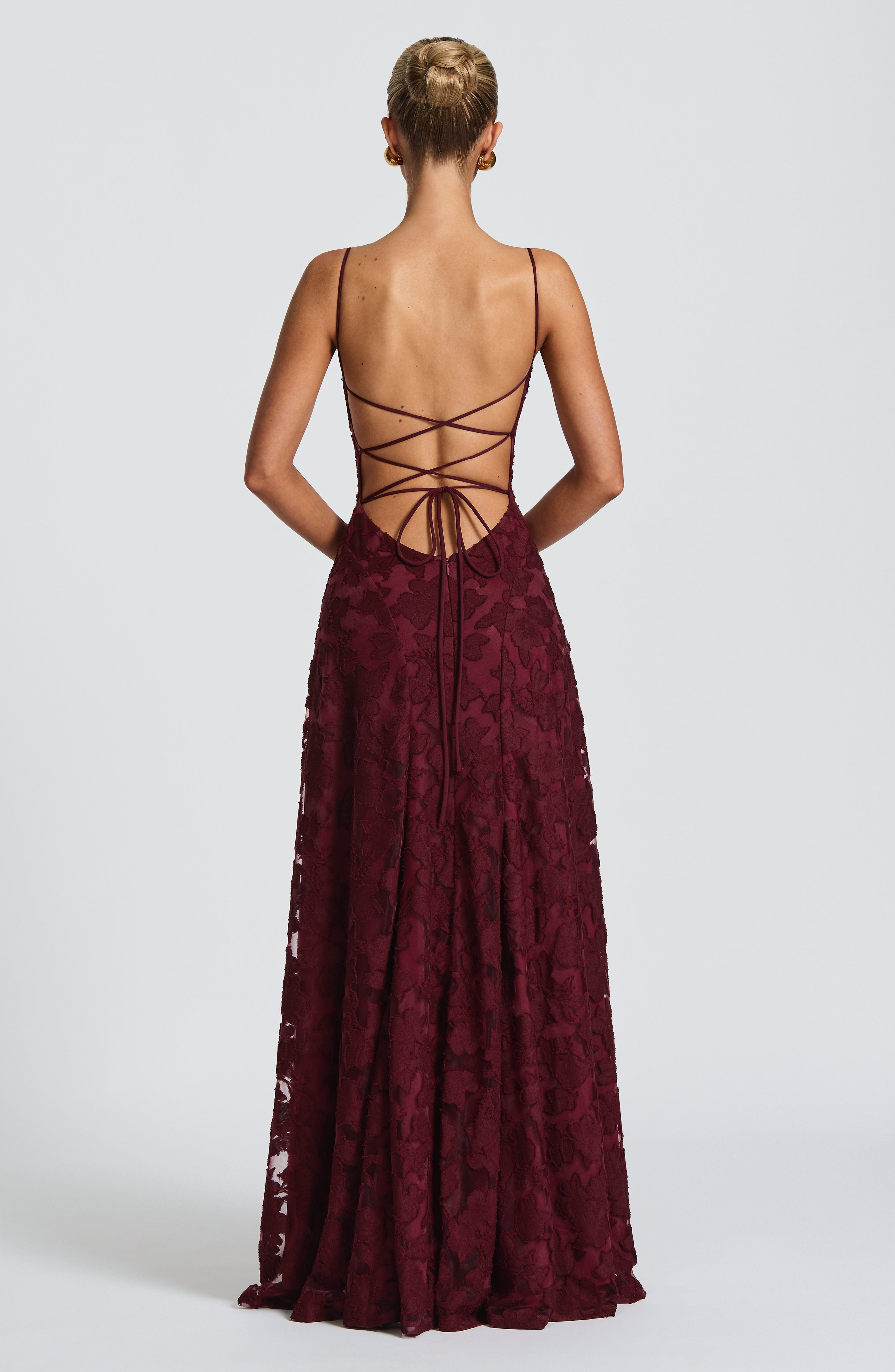 Freya | Elegant Lace-Up Maxi Dress
