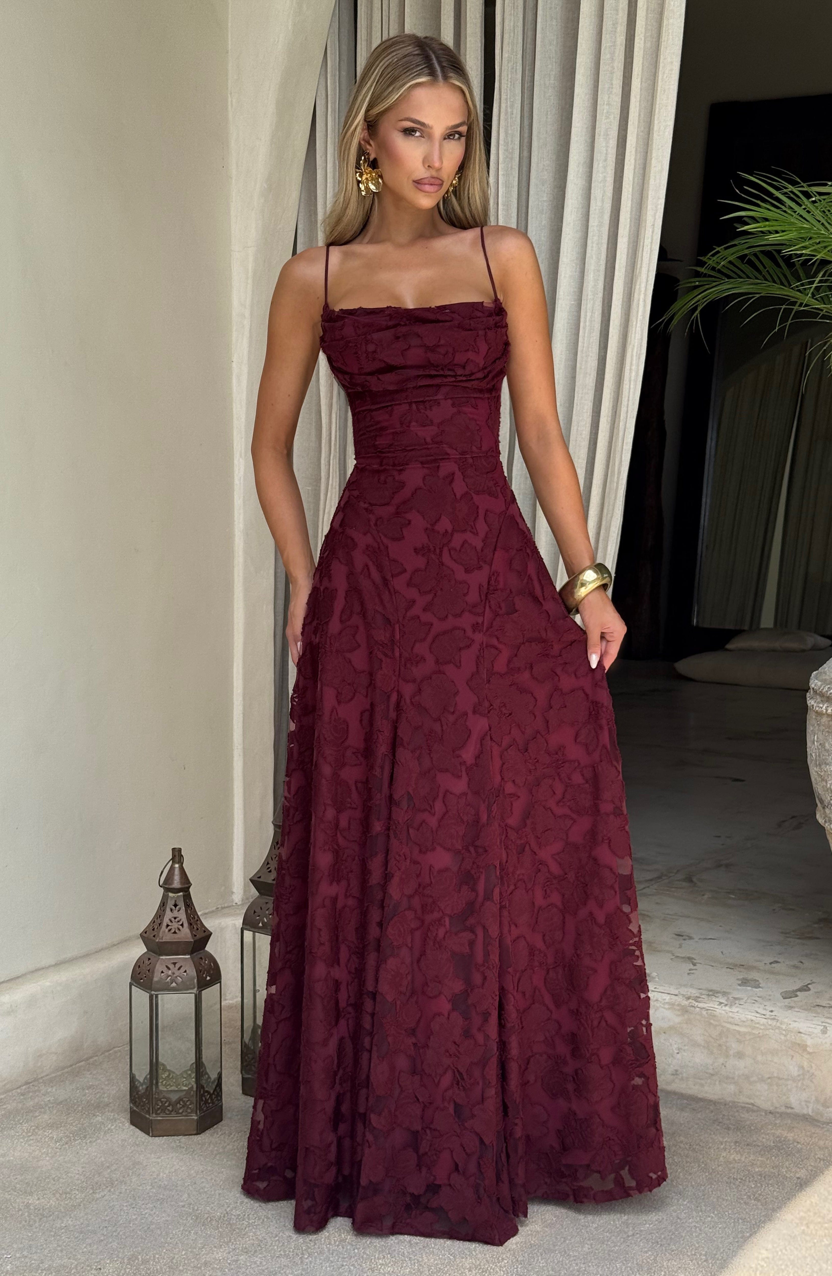 Freya | Elegant Lace-Up Maxi Dress
