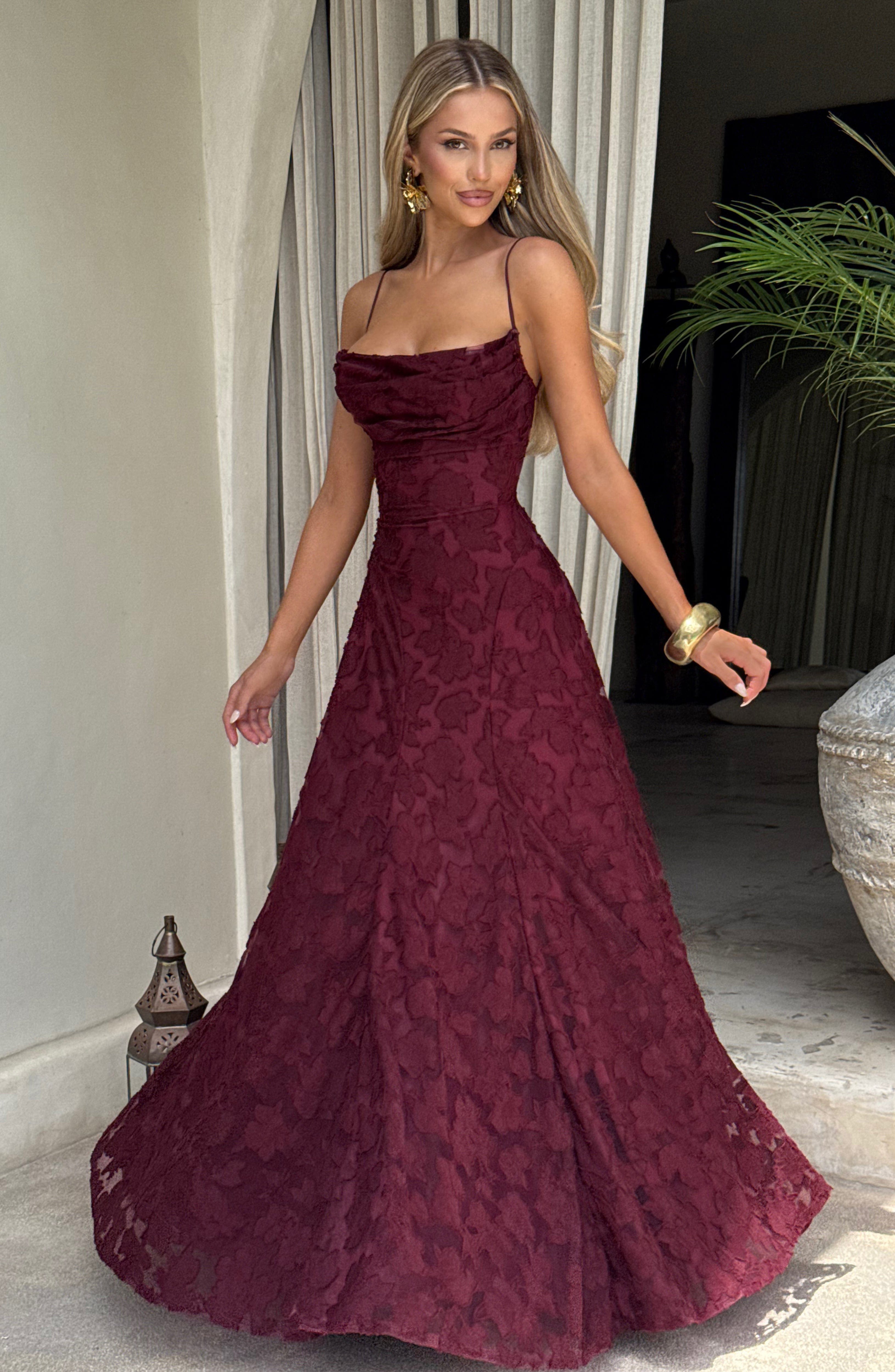 Freya | Elegant Lace-Up Maxi Dress