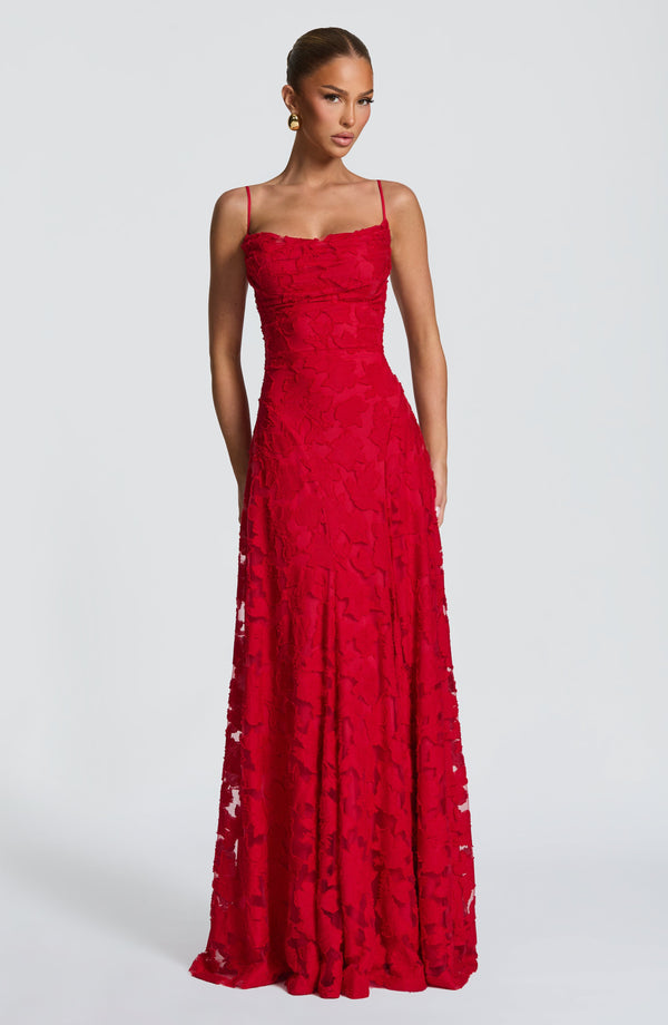 Freya | Elegant Lace-Up Maxi Dress