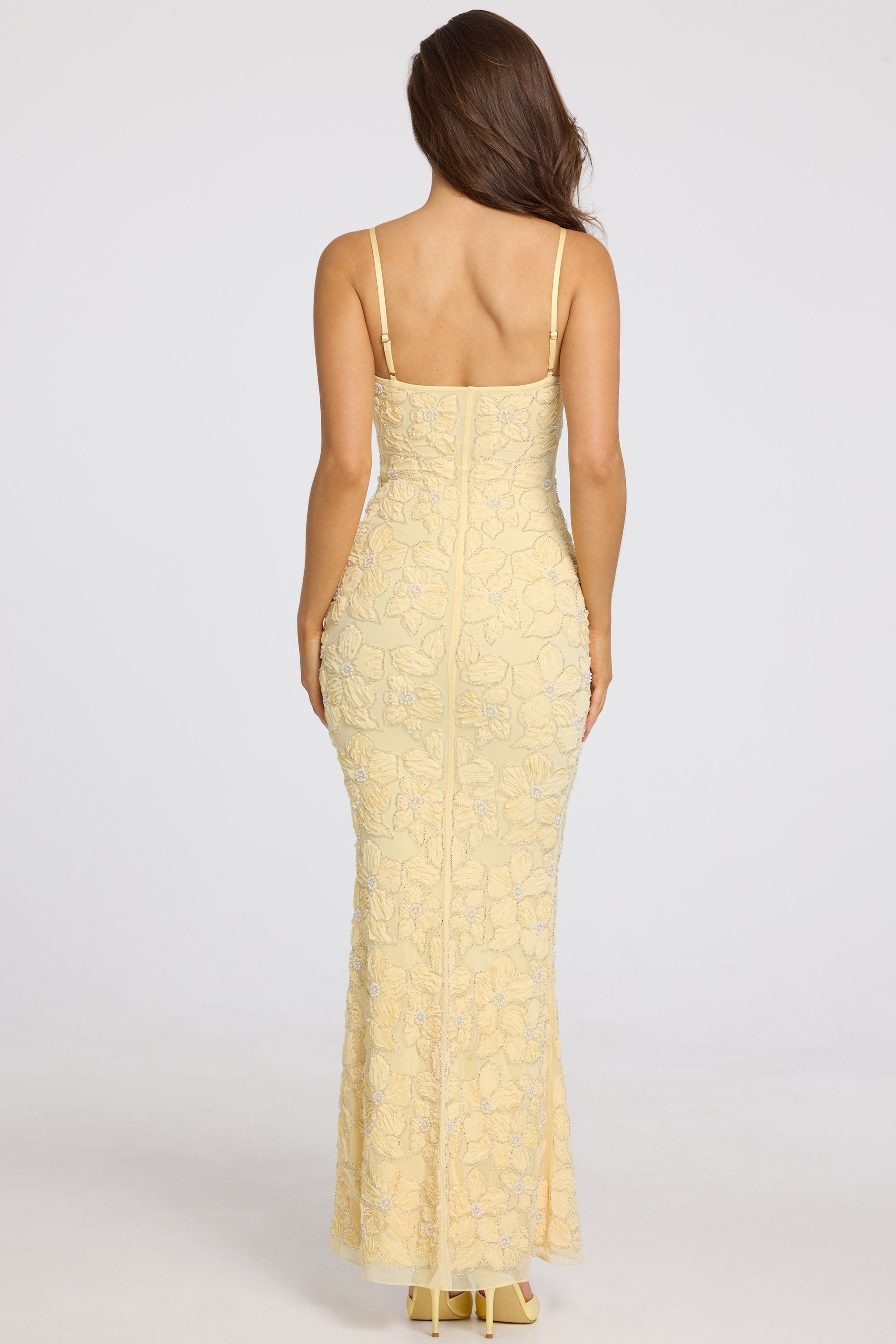 Sarah | Floral Applique Evening Dress